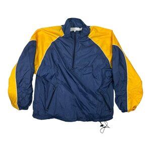 Vintage Eastbay WIndbreaker Jacket Size XL Blue Yellow Y2K 90s 1/4 Zip